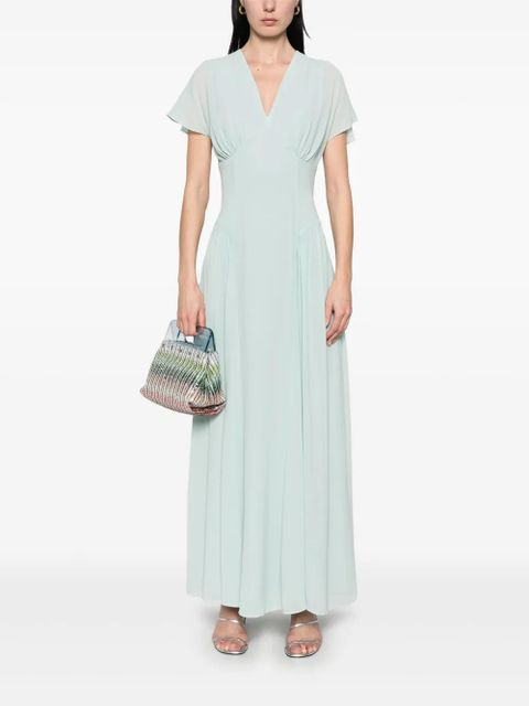 ROTATE BIRGER CHRISTENSEN V-neck maxi dress - Blue