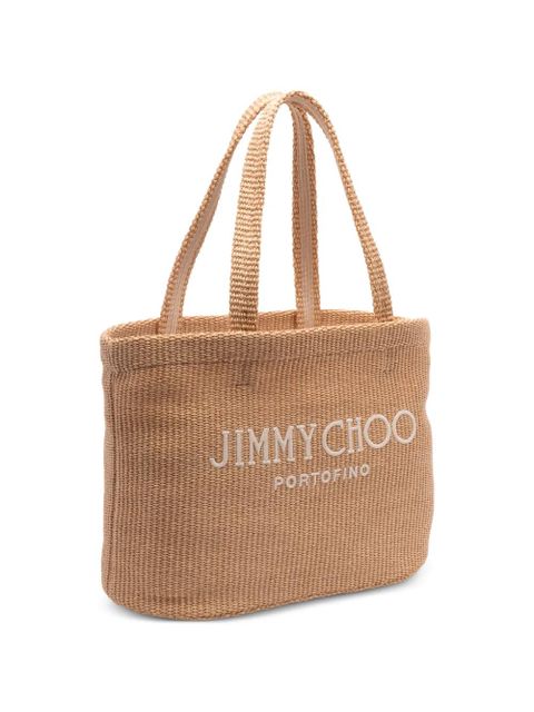 Jimmy Choo logo-lettering beach bag - Neutrals