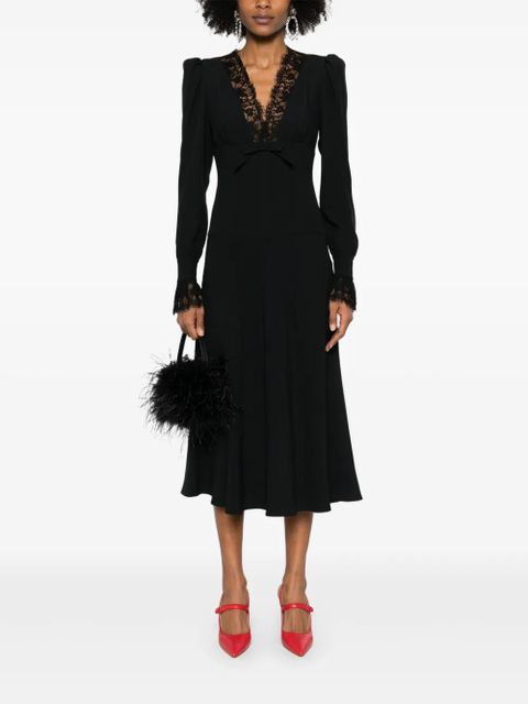 Alessandra Rich V-neck midi dress - Black - zdjęcie produktu nr 2