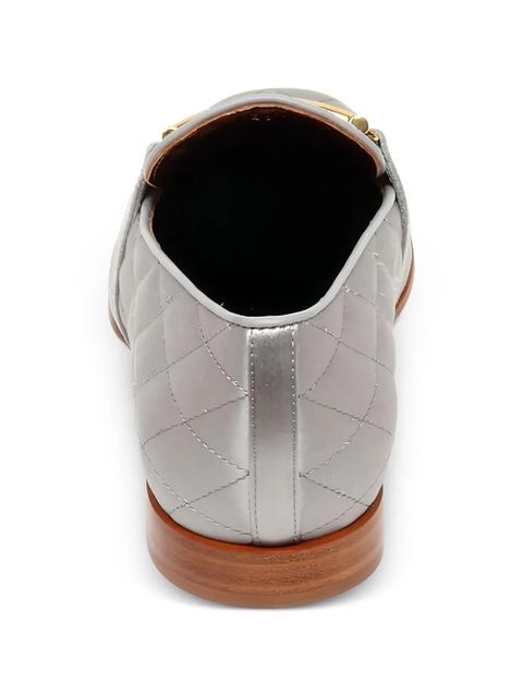 Tod's quilted logo-detail loafers - Grey