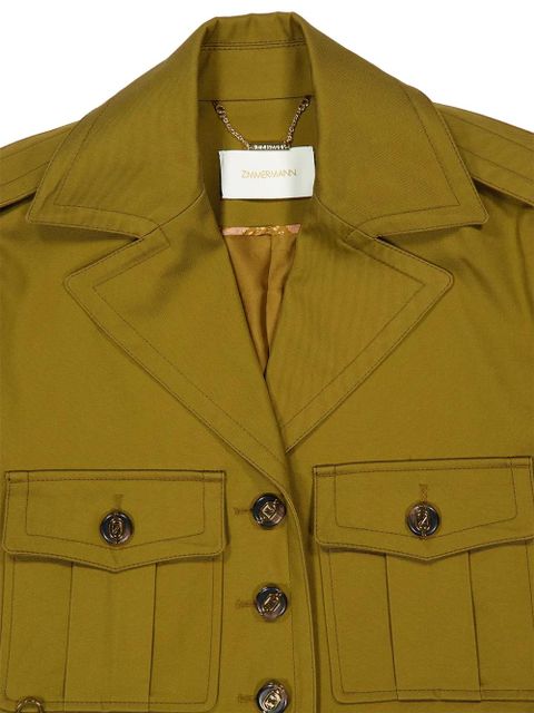 ZIMMERMANN Luna Drill cropped cargo jacket - Green