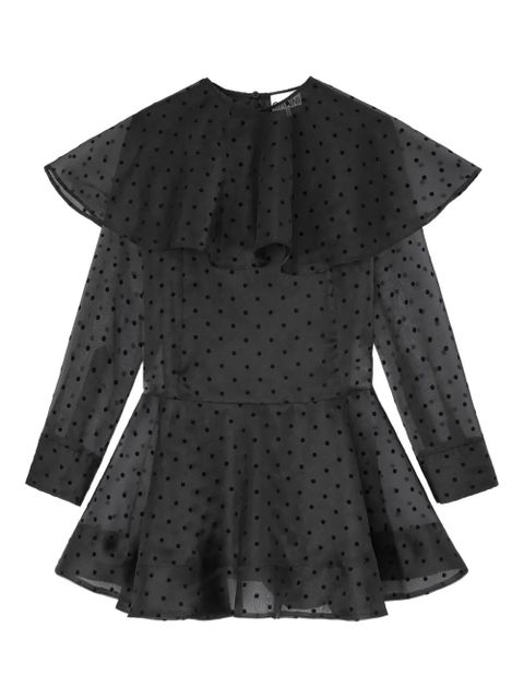 GANNI polka dot ruffled mini dress - Black - zdjęcie produktu nr 1
