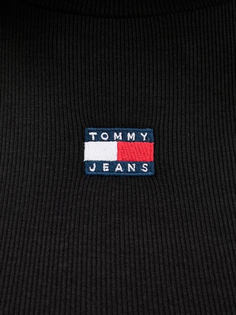 Tommy Jeans top kolor czarny z półgolfem DW0DW21840