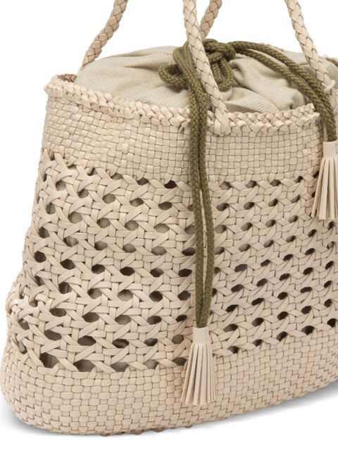 DRAGON DIFFUSION Santa Cano woven-leather tote bag - Neutrals
