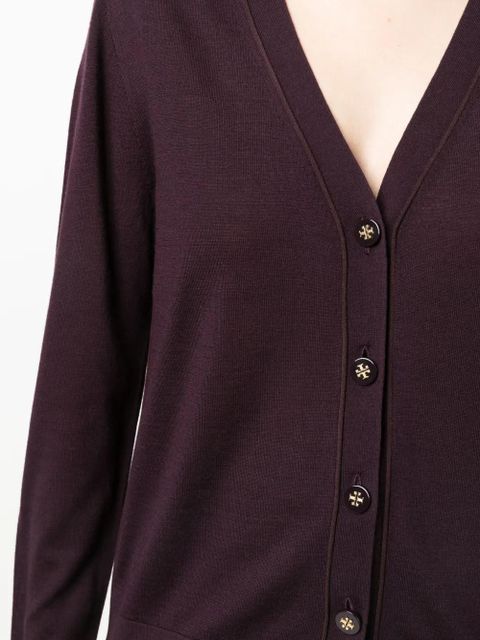 Tory Burch fine-knit V-neck cardigan - Red