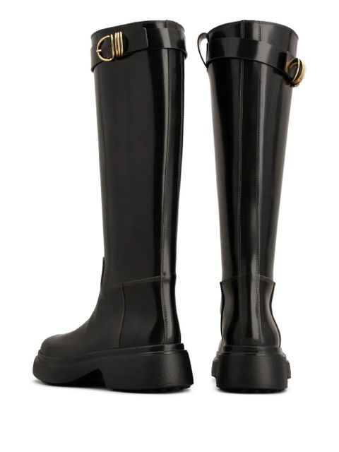 Tod's leather knee-high boots - Black