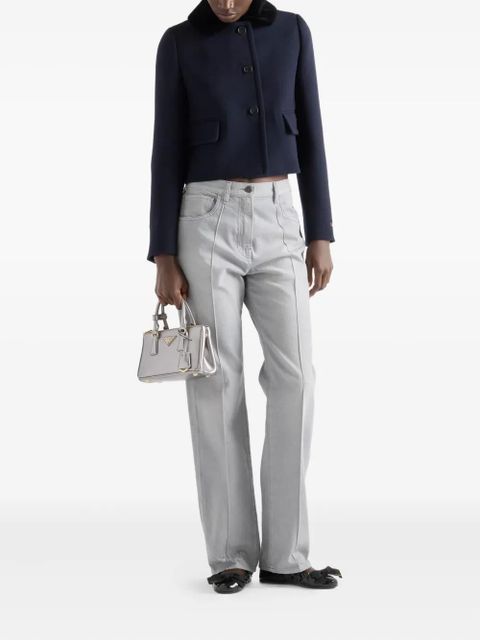 Prada velvet-collar jacket - Blue