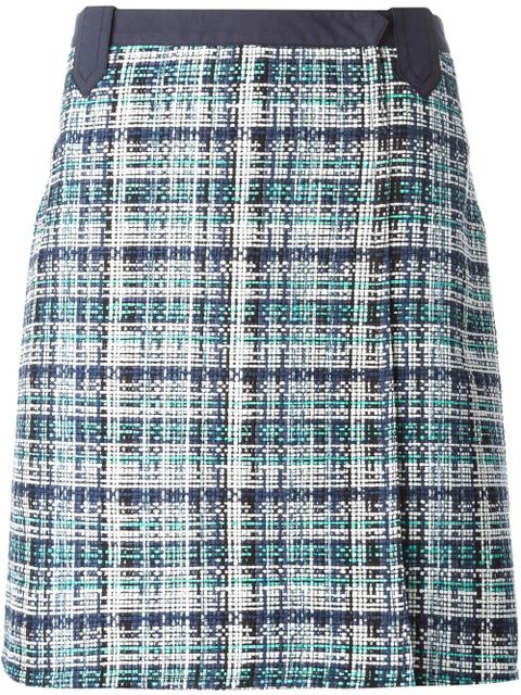 ETRO bouclé-knit midi straight skirt - Blue