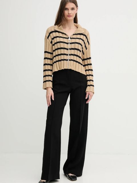 Dkny kardigan bawełniany damski kolor beżowy DJ5R0614 - zdjęcie produktu nr 2