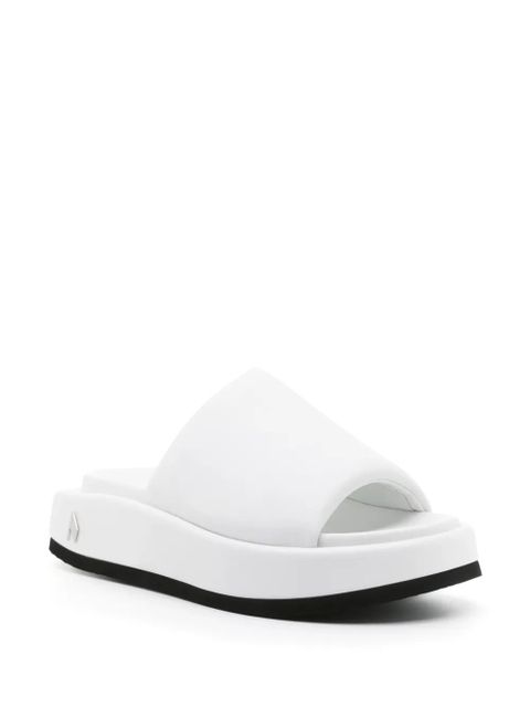 The Attico Mia leather flatform slides - White