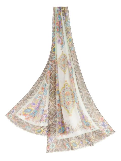 ETRO floral-print silk scarf - Neutrals