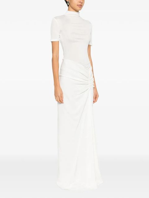 Christopher Esber Fusion draped mock-neck maxi dress - White