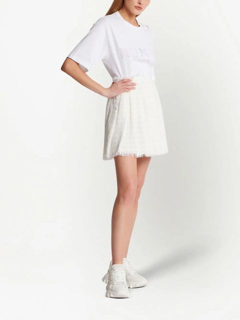 Balmain pleated tweed miniskirt - White - zdjęcie produktu nr 2