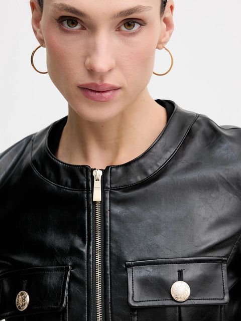 Sisley kurtka kolor czarny przejściowa 24IMLN05V