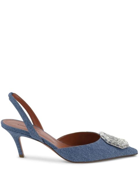 Amina Muaddi 60mm Camelia slingback pumps - Blue - zdjęcie produktu nr 1