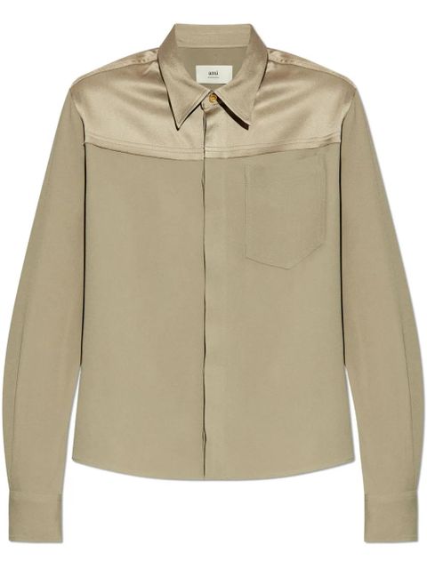 AMI Paris pointed-collar shirt - Neutrals - zdjęcie produktu nr 1