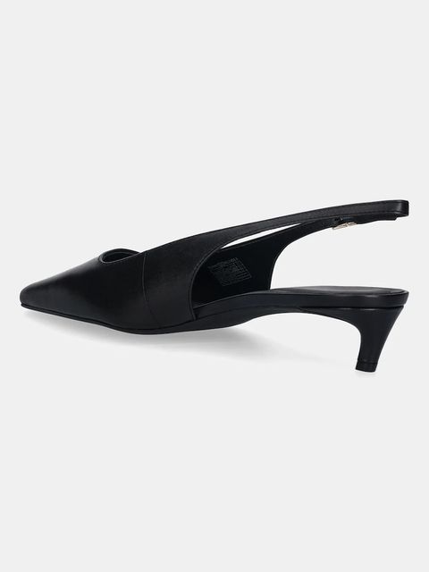 Tommy Hilfiger szpilki skórzane TH BUCKLE SLINGBACK LOW PUMP kolor czarny FW0FW09009