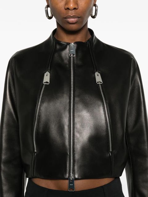 KHAITE Niko zip-fastening cropped jacket - Black