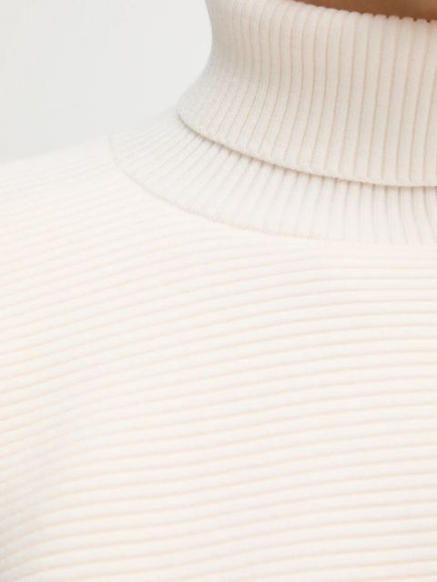 Morgan sweter MISS damski kolor beżowy z golfem MISS