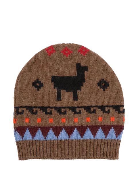Weekend Max Mara Time patterned beanie - Brown - zdjęcie produktu nr 1