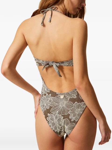 TWINSET floral-print swimsuit - Brown
