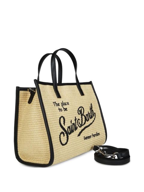 MC2 Saint Barth Vivian mid straw embroidered tote bag - Neutrals