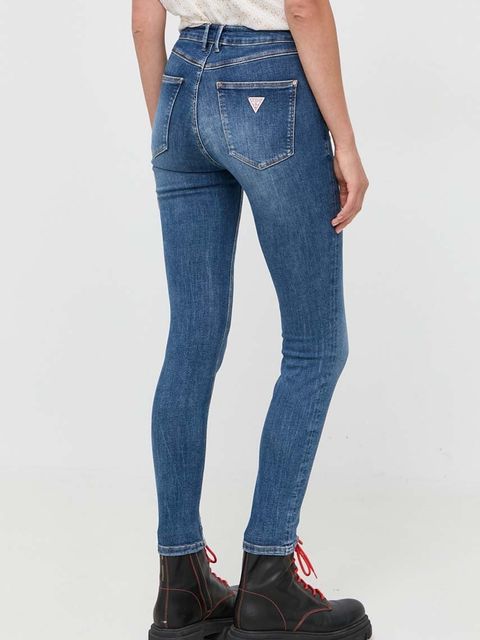 Guess jeansy damskie kolor niebieski