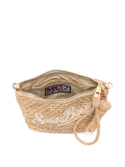 MC2 Saint Barth mini logo-embroidered clutch bag - Neutrals