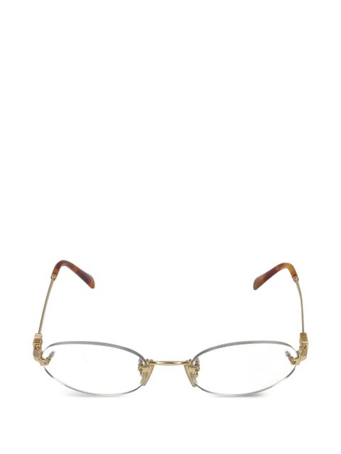 Miu Miu Eyewear rimless oval-frame glasses - Gold - zdjęcie produktu nr 1