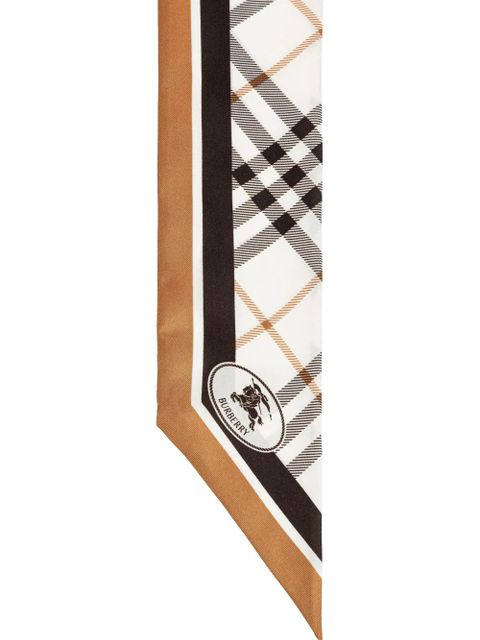 Burberry check-pattern silk scarf - White - zdjęcie produktu nr 2