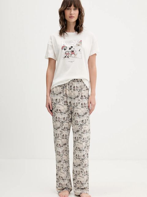 women'secret piżama bawełniana damska kolor beżowy bawełniana 3132160 - zdjęcie produktu nr 1