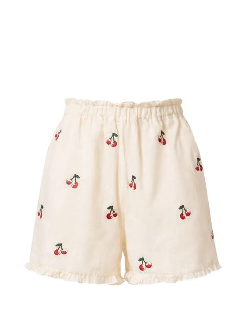 TWINSET cherrie-embroidered shorts - Neutrals - zdjęcie produktu nr 1