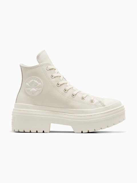 Converse trampki skórzane Chuck Taylor All Star Lugged Heel damskie kolor biały A10370C