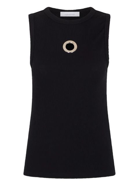Rabanne eyelet-detail ribbed tank top - Black - zdjęcie produktu nr 1