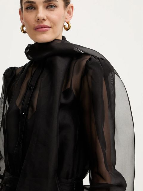 Retrofete sukienka jedwabna Celandine kolor czarny mini rozkloszowana R-FW25-11858-17