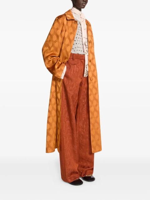 DRIES VAN NOTEN patterned-jacquard coat - Orange