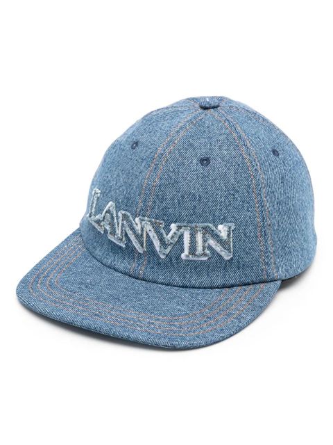 Lanvin logo-appliqué denim cap - Blue - zdjęcie produktu nr 1