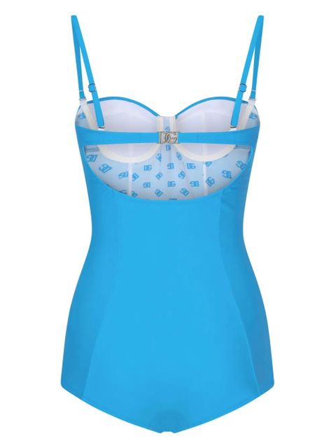 Dolce & Gabbana DG-logo one-piece swimsuit - Blue
