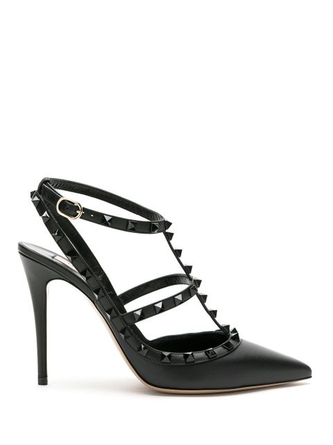 Valentino Garavani 100mm Rockstud strap pumps - Black