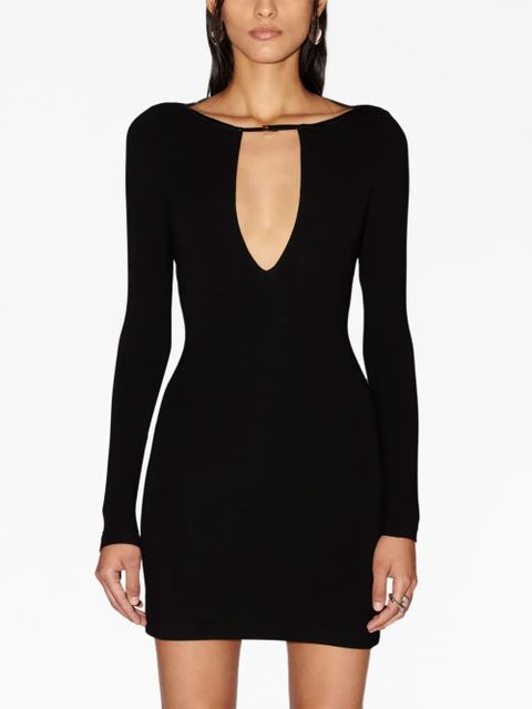 AMBUSH V-neck jersey minidress - Black