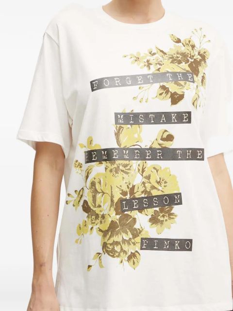 PINKO floral-print T-shirt - White - zdjęcie produktu nr 2