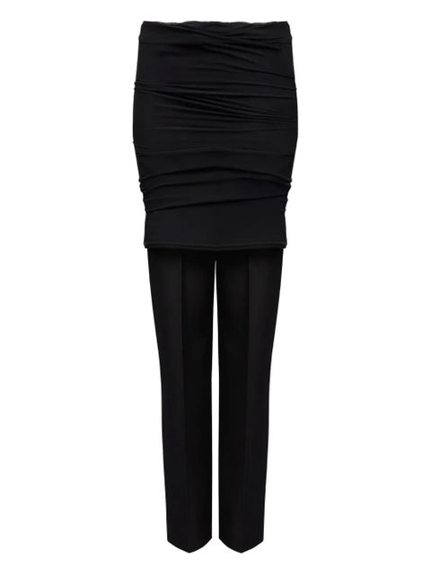 MM6 Maison Margiela draped-layer trousers - Black - zdjęcie produktu nr 1