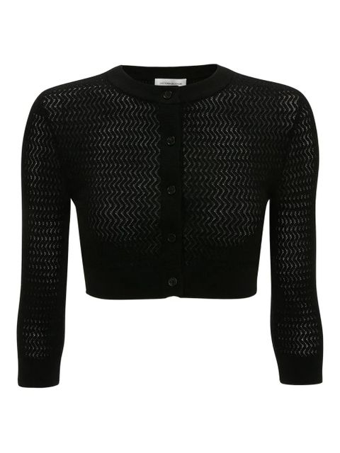 Victoria Beckham three-quarter sleeve cropped cardigan - Black - zdjęcie produktu nr 1