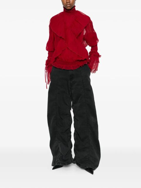 Blumarine ruffled-detail blouse - Red - zdjęcie produktu nr 2