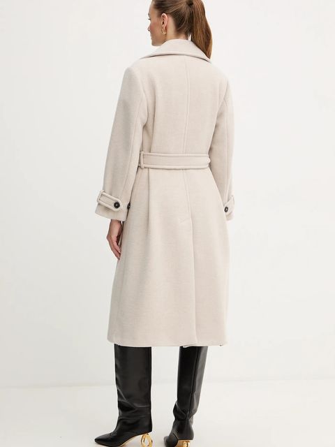 Marella płaszcz z dodatkiem wełny kolor beżowy 2523016112200