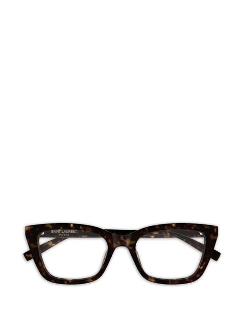 Saint Laurent Eyewear tortoiseshell-effect square-frame glasses - Brown - zdjęcie produktu nr 1
