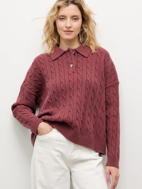 Answear.LAB sweter z kaszmirem damski kolor bordowy - zdjęcie produktu nr 1