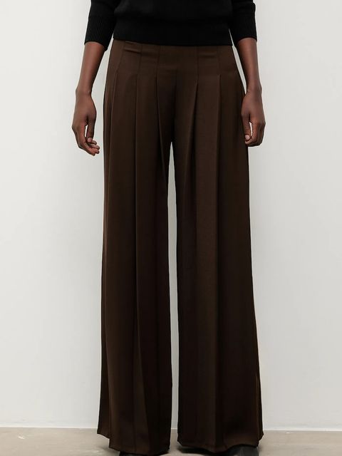 Answear.LAB spodnie damskie kolor brązowy szerokie high waist