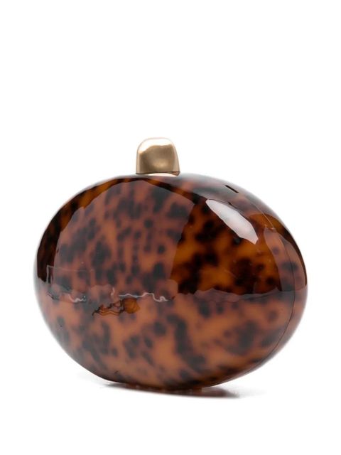 Cult Gaia patterned chain clutch bag - Brown