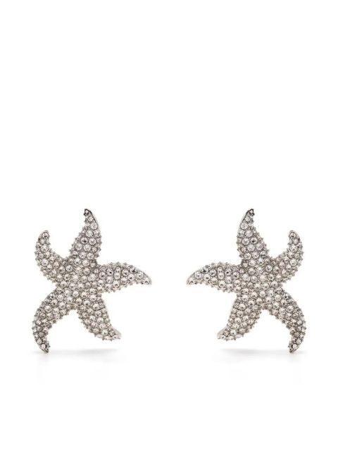 Amina Muaddi Astra crystal-embellished star earrings - Silver - zdjęcie produktu nr 1